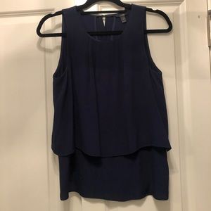 J. Crew navy blue sleeveless blouse